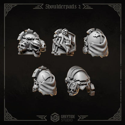 Grimdark Eternal Crusaders Shoulder Bit Set | 15 Gothic Crusader Helmets | Premium Resin Upgrade Bits | 28mm & 32mm
