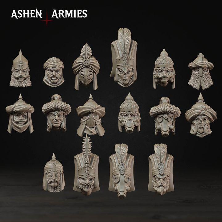 Grimdark Trench Warfare Bit Set Iron Desert – 16 Heads -  Bit Pack Set Proxy Miniatures for Tabletop Wargaming