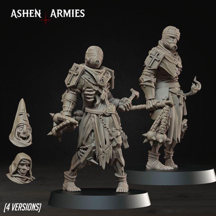 4 Minitures Grimdark Trench Warfare Proxy Miniatures – Pilgrims Expansion Set Prisoners Ashen Armies