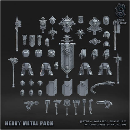 Grimdark Bit Set Heavy Metal –  Bit Pack Set Proxy Miniatures for Tabletop Wargaming 62 Parts