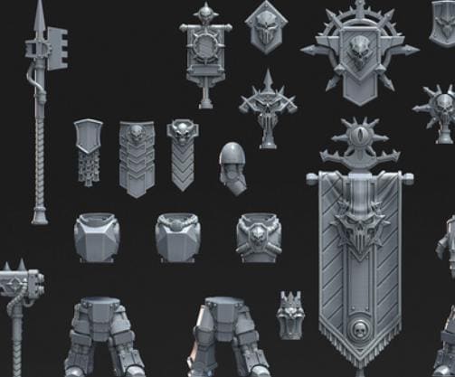 Grimdark Bit Set Heavy Metal –  Bit Pack Set Proxy Miniatures for Tabletop Wargaming 62 Parts