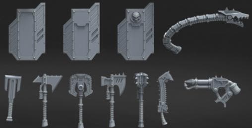 Grimdark Bit Set Heavy Metal –  Bit Pack Set Proxy Miniatures for Tabletop Wargaming 62 Parts