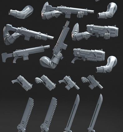 Grimdark Bit Set Guard Pack II –  Bit Pack Set Imperial Proxy Miniatures for Tabletop Wargaming 68 Parts