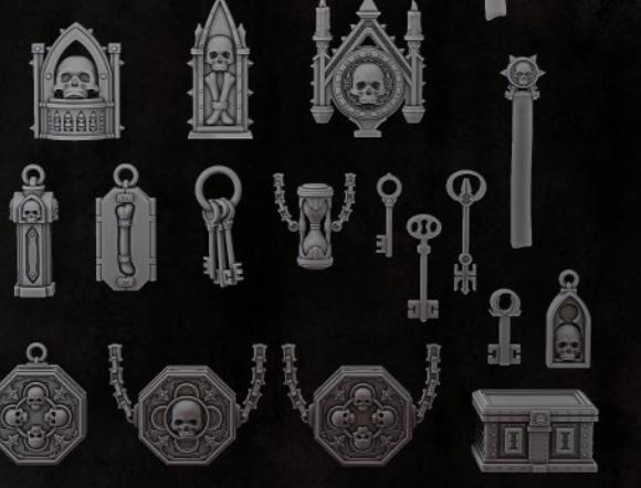31 Parts Grimdark Trench Warfare Bit Set Reliquary Decor –  Bit Pack Set Proxy Miniatures for Tabletop Wargaming