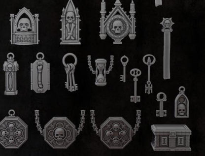 31 Parts Grimdark Trench Warfare Bit Set Reliquary Decor –  Bit Pack Set Proxy Miniatures for Tabletop Wargaming