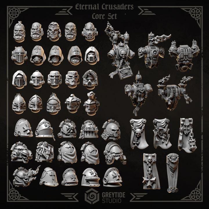 Grimdark Bit Set Eternal Crusaders Core Set –  Bit Pack Set 45 Parts Proxy Miniatures for Tabletop Wargaming