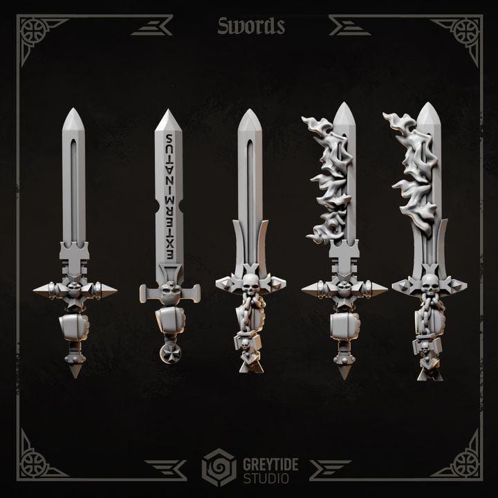 Grimdark Bit Set Eternal Crusaders Full Set –  Bit Pack Set 140 Parts Proxy Miniatures for Tabletop Wargaming