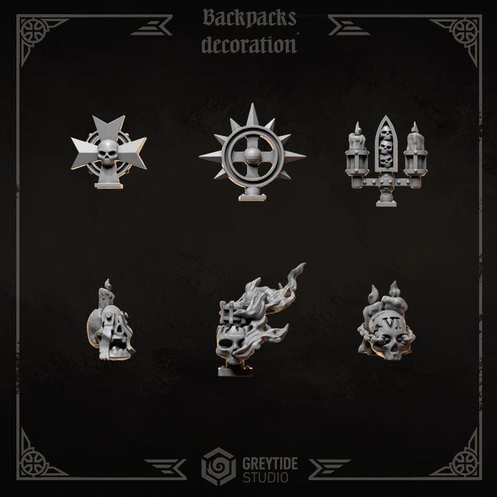 Grimdark Bit Set Eternal Crusaders Full Set –  Bit Pack Set 140 Parts Proxy Miniatures for Tabletop Wargaming