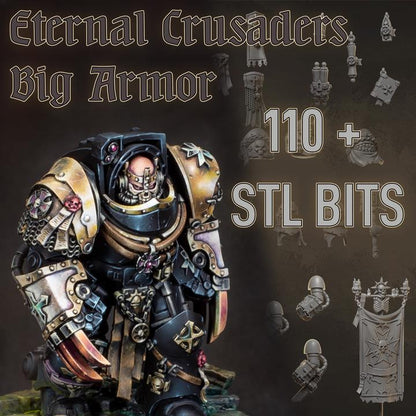 Grimdark Bit Set Eternal Crusaders Big Armor Full Set –  Bit Pack Set 110 Parts Proxy Miniatures for Tabletop Wargaming