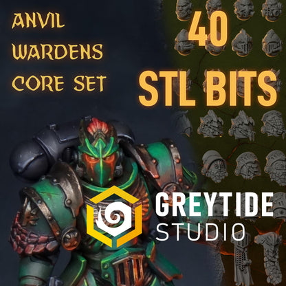 Grimdark Bit Set Anvil Wardens Core Set –  Bit Pack Set 40 Parts Proxy Miniatures for Tabletop Wargaming