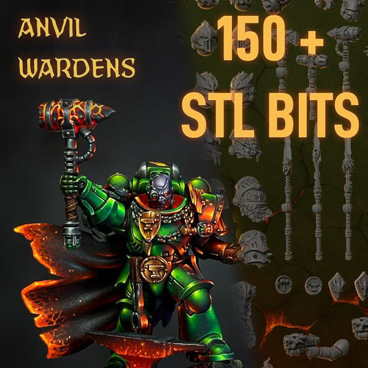 Grimdark Bit Set Anvil Wardens Full Trooper Set –  Bit Pack Set 150 Parts Proxy Miniatures for Tabletop Wargaming