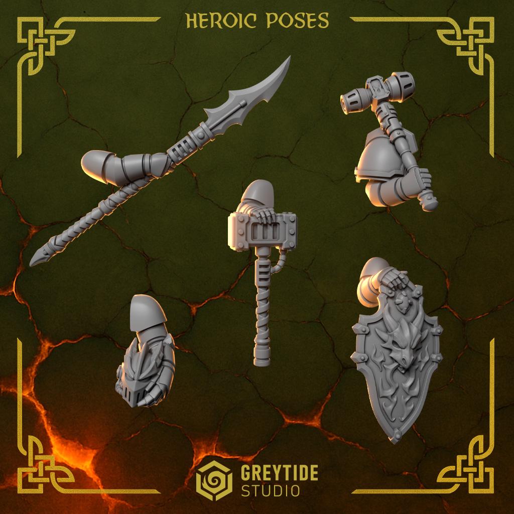 Grimdark Bit Set Anvil Wardens Full Trooper Set –  Bit Pack Set 150 Parts Proxy Miniatures for Tabletop Wargaming