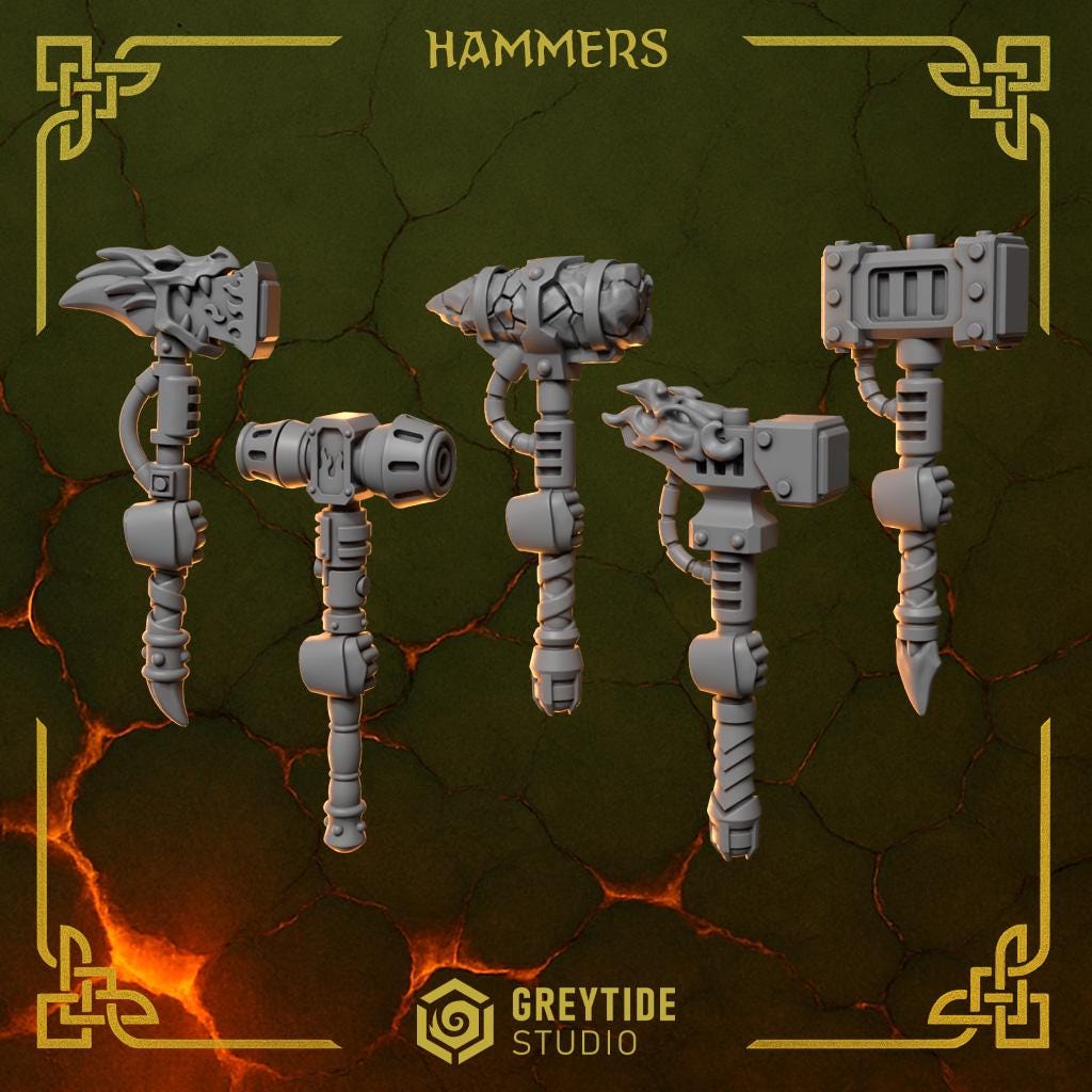 Grimdark Bit Set Anvil Wardens Full Trooper Set –  Bit Pack Set 150 Parts Proxy Miniatures for Tabletop Wargaming
