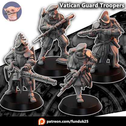 Grimdark Trench Proxy Miniature –Papal Vatican Guard Trooper Force Soldier – Tabletop Figure