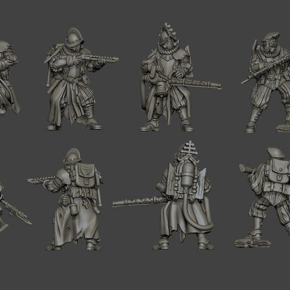 Grimdark Trench Proxy Miniature –Papal Vatican Guard Trooper Force Soldier – Tabletop Figure
