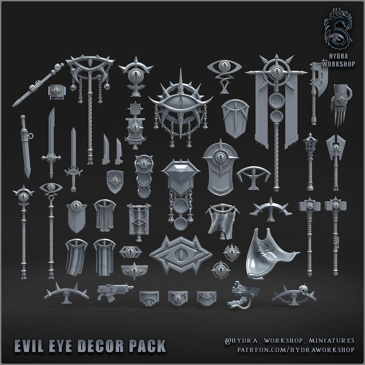 Grimdark Trench Warfare Bit Set Evil Eye –  Bit Pack Set 65 Parts Proxy Miniatures for Tabletop Wargaming