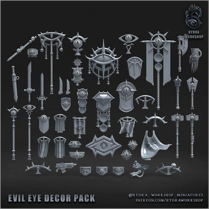 Grimdark Trench Warfare Bit Set Evil Eye –  Bit Pack Set 65 Parts Proxy Miniatures for Tabletop Wargaming