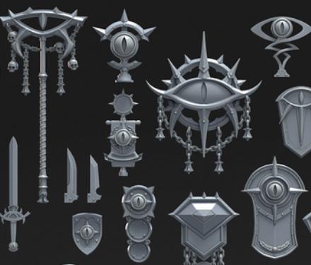 Grimdark Trench Warfare Bit Set Evil Eye –  Bit Pack Set 65 Parts Proxy Miniatures for Tabletop Wargaming