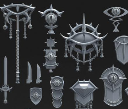Grimdark Trench Warfare Bit Set Evil Eye –  Bit Pack Set 65 Parts Proxy Miniatures for Tabletop Wargaming