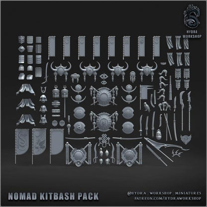 Grimdark Bit Set Mongol Nomand Pack –  Bit Pack Set 134 Parts Proxy Miniatures for Tabletop Wargaming