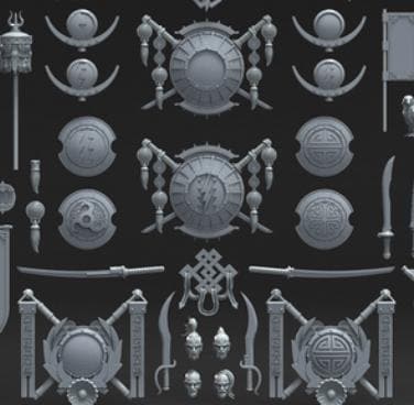 Grimdark Bit Set Mongol Nomand Pack –  Bit Pack Set 134 Parts Proxy Miniatures for Tabletop Wargaming