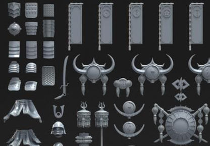 Grimdark Bit Set Mongol Nomand Pack –  Bit Pack Set 134 Parts Proxy Miniatures for Tabletop Wargaming