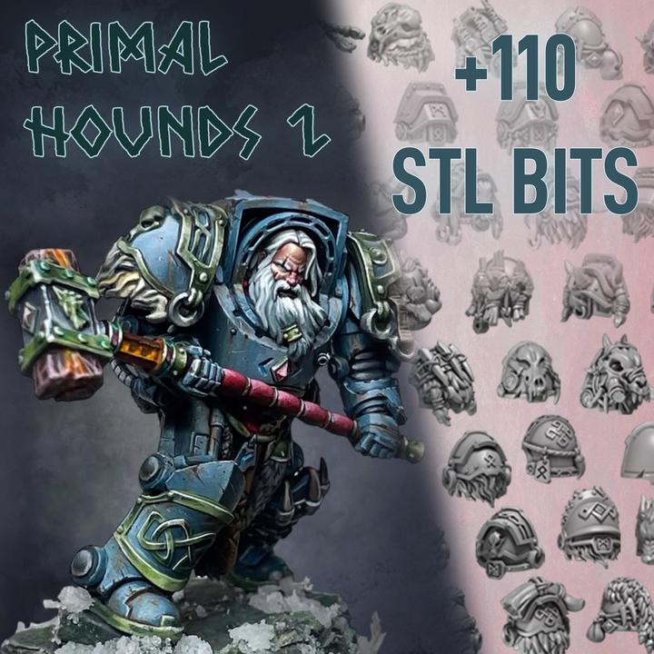 Grimdark Bit Set Primal Hounds Big Armor Full Set –  Bit Pack Set 110 Parts Proxy Miniatures for Tabletop Wargaming
