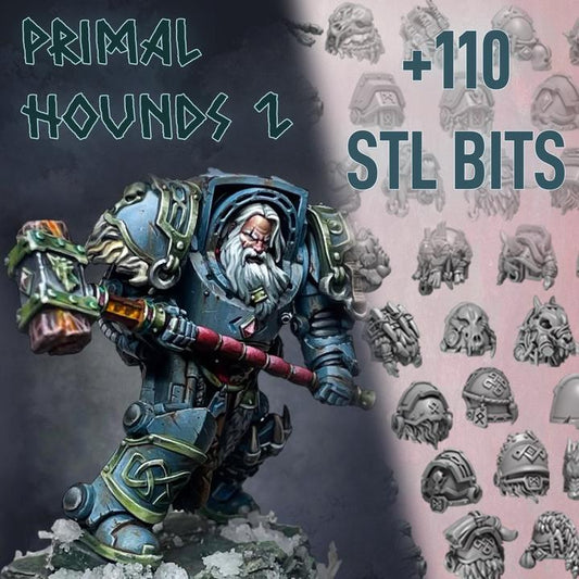 Grimdark Bit Set Primal Hounds Big Armor Full Set –  Bit Pack Set 110 Parts Proxy Miniatures for Tabletop Wargaming