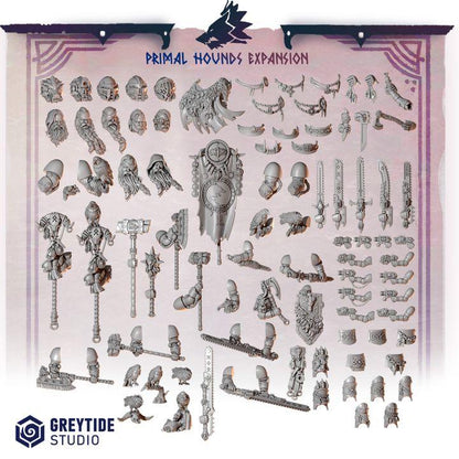Grimdark Bit Set Primal Hounds Big Armor Full Set –  Bit Pack Set 110 Parts Proxy Miniatures for Tabletop Wargaming