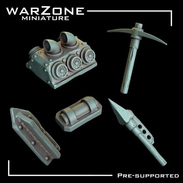 Grimdark Bit Set Orcs Kitbash –  Scraplands Kitbash Vol. 02 Set 20 Parts Proxy Miniatures for Tabletop Wargaming