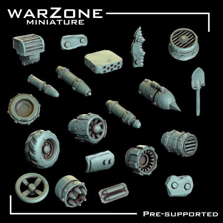 Grimdark Bit Set Orcs Kitbash –  Scraplands Kitbash Vol. 06 Set 20 Parts Proxy Miniatures for Tabletop Wargaming