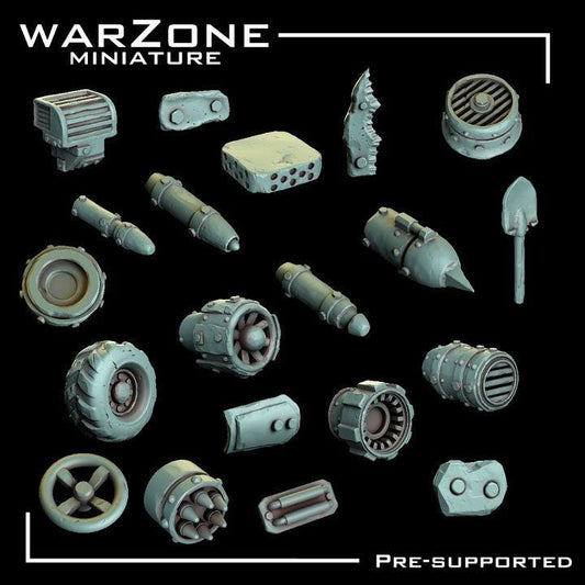 Grimdark Bit Set Orcs Kitbash –  Scraplands Kitbash Vol. 06 Set 20 Parts Proxy Miniatures for Tabletop Wargaming