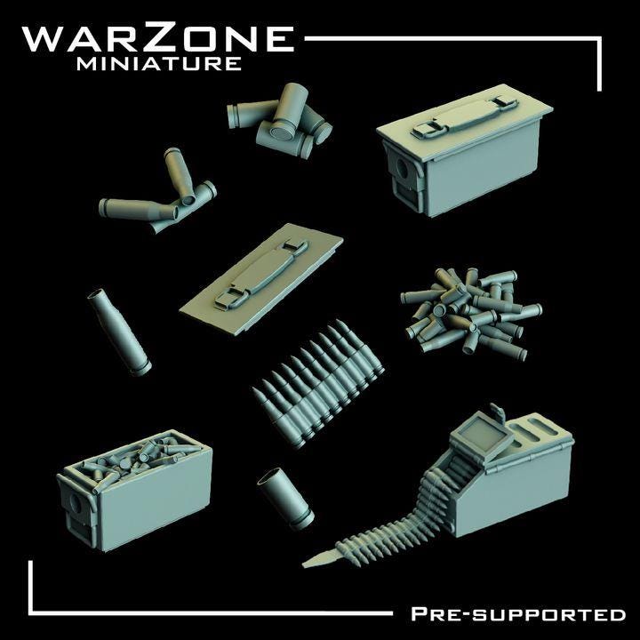 Grimdark Bit Set Kitbash –  Ammo Crates & Bullet Set 10 Parts Proxy Miniatures for Tabletop Wargaming