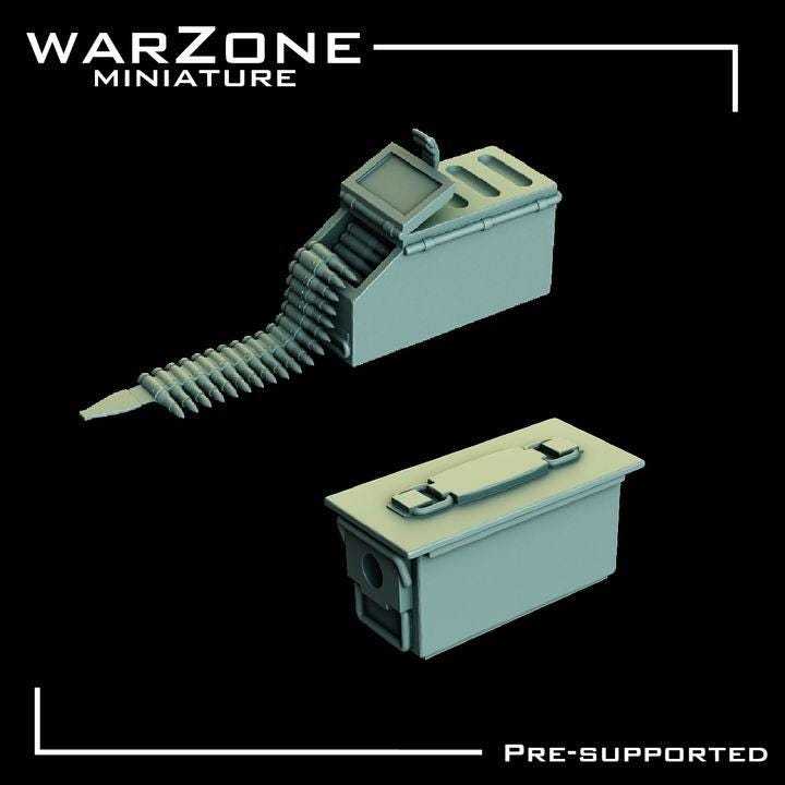 Grimdark Bit Set Kitbash –  Ammo Crates & Bullet Set 10 Parts Proxy Miniatures for Tabletop Wargaming
