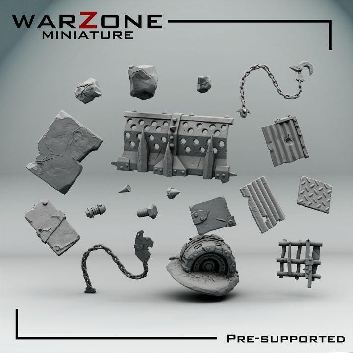 Grimdark Bit Set Orcs Kitbash Basing –  Kitbash Vol. 01 Set 18 Parts Proxy Miniatures for Tabletop Wargaming