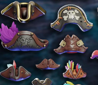 Grimdark Bit Set Orcs Kitbash – Pirate Hats - Accessories Set 35 Parts Proxy Miniatures for Tabletop Wargaming