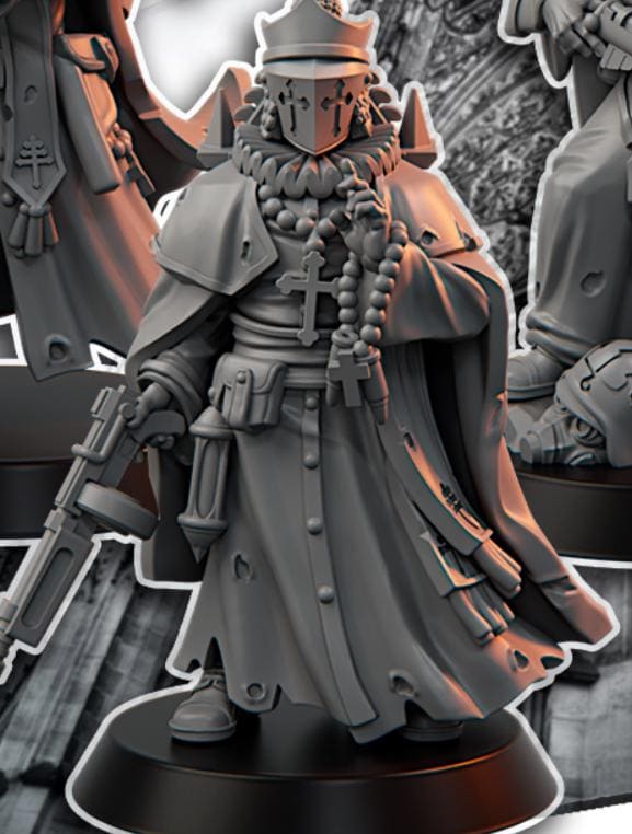 Grimdark Trench Proxy Miniature –Papal Vatican Sniper Soldier – Tabletop Figure