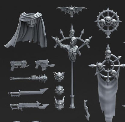 Grimdark Bit Set Terror Set –  Bit Pack Set 50 Parts Proxy Miniatures for Tabletop Wargaming