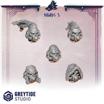 Grimdark Bit Set Primal Hounds HeadsSet –  Bit Pack Set 30 Parts Proxy Miniatures for Tabletop Wargaming