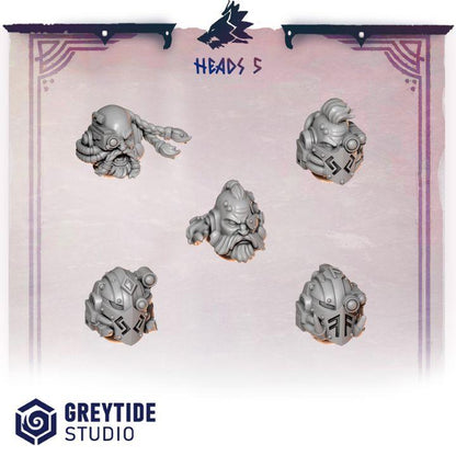 Grimdark Bit Set Primal Hounds HeadsSet –  Bit Pack Set 30 Parts Proxy Miniatures for Tabletop Wargaming