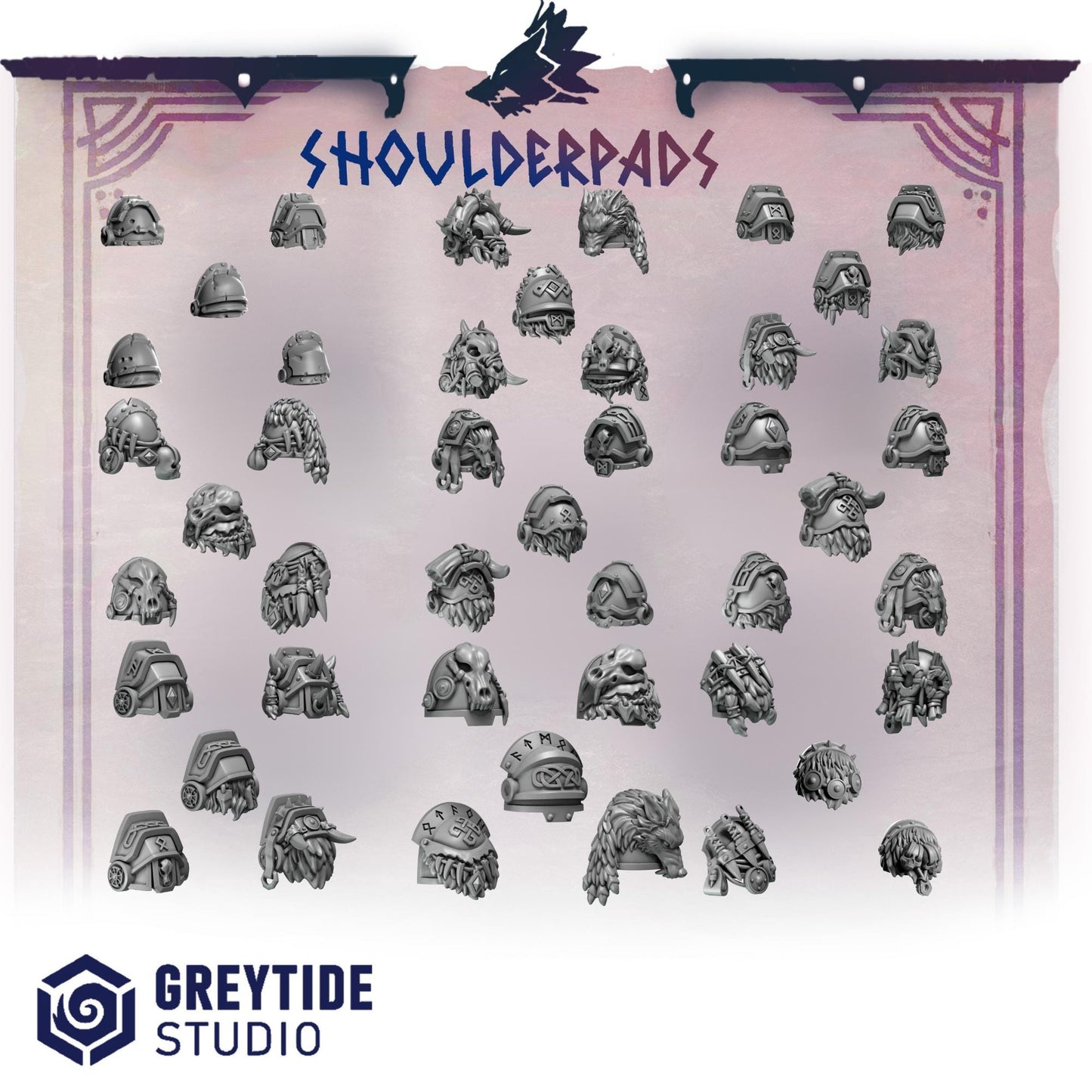 Grimdark Bit Set Primal Hounds Shoulder Set –  Bit Pack Set 40 Parts Proxy Miniatures for Tabletop Wargaming