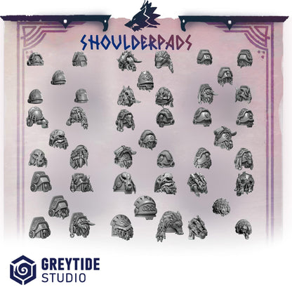 Grimdark Bit Set Primal Hounds Shoulder Set –  Bit Pack Set 40 Parts Proxy Miniatures for Tabletop Wargaming