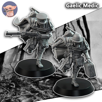 Grimdark Trench Proxy Miniature –Gaelic Medic Trooper Force Soldier – Tabletop Figure