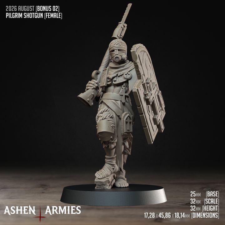 6 Minitures Grimdark Trench Warfare Proxy Miniatures – Pilgrims Expansion Set Shotgun Shield Ashen Armies
