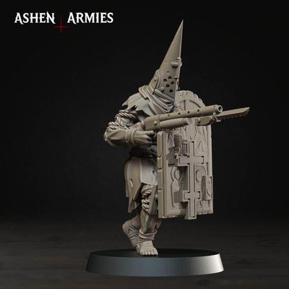 6 Minitures Grimdark Trench Warfare Proxy Miniatures – Pilgrims Expansion Set Shotgun Shield Ashen Armies