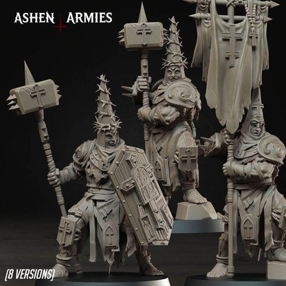 20 Variant Minitures Grimdark Trench Warfare Proxy Miniatures – Pilgrims Zealots Expansion Set Ashen Armies 2 Poses 6 Bodys