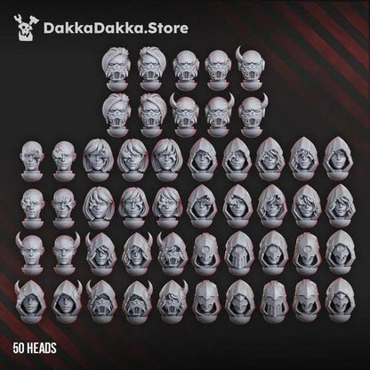 Grimdark Bit Set Disgusting Sisters –  Bit Pack Heads 50 Set Proxy Miniatures for Tabletop Wargaming