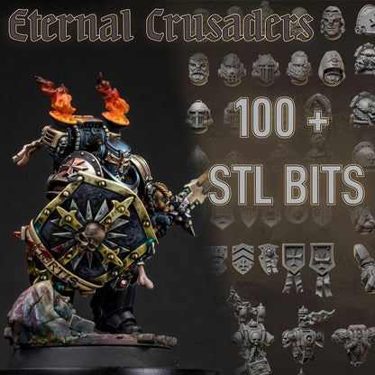 Grimdark Bit Set Eternal Crusaders Full Set –  Bit Pack Set 140 Parts Proxy Miniatures for Tabletop Wargaming