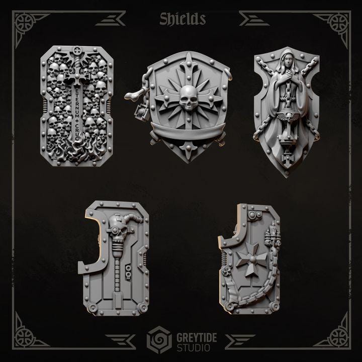 Grimdark Bit Set Eternal Crusaders Full Set –  Bit Pack Set 140 Parts Proxy Miniatures for Tabletop Wargaming