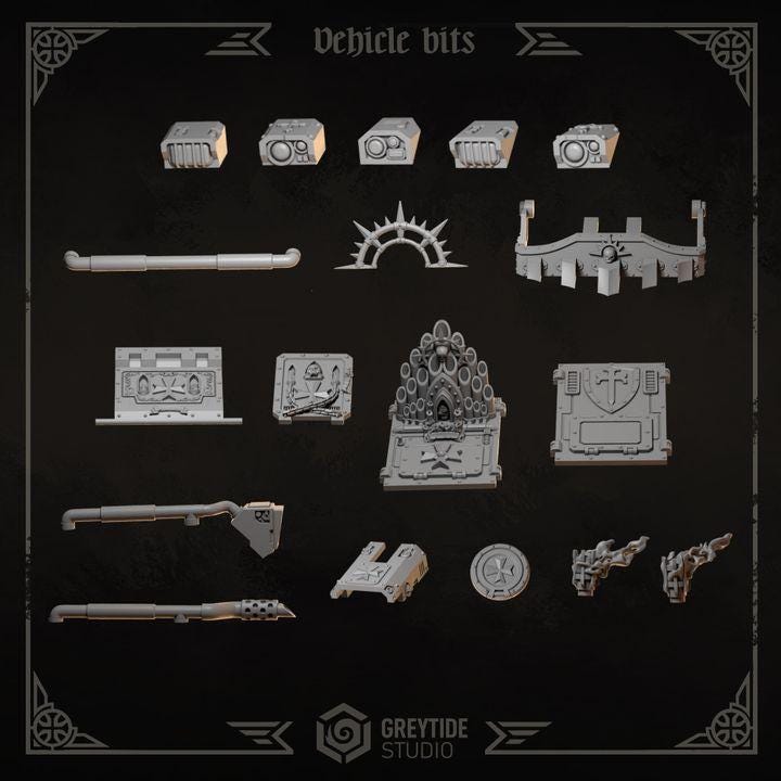 Grimdark Bit Set Eternal Crusaders Full Set –  Bit Pack Set 140 Parts Proxy Miniatures for Tabletop Wargaming